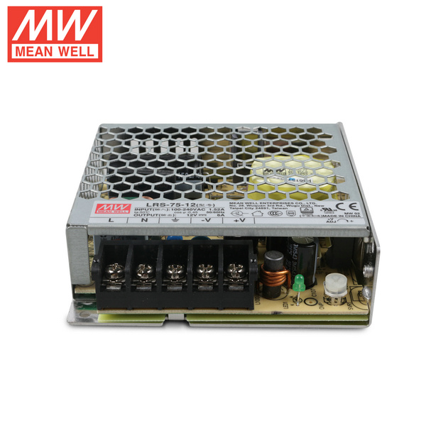 Mean Well LRS-75-12 DC12V 75Watt 6.5A UL Certification AC110-220 Volt Switching Power Supply For LED Strip Lights Lighting Mean Well LRS-75-12 DC12V 75Watt 6.5A UL Certification AC110-220 Volt Switching Power Supply For LED Strip Lights Lighting